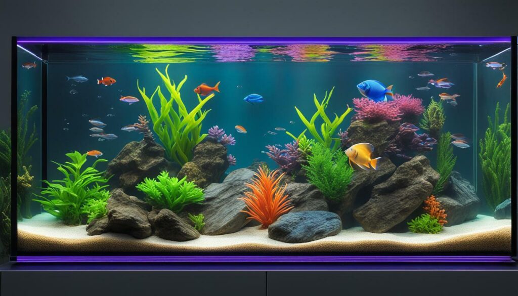 Fish tank with LED lighting