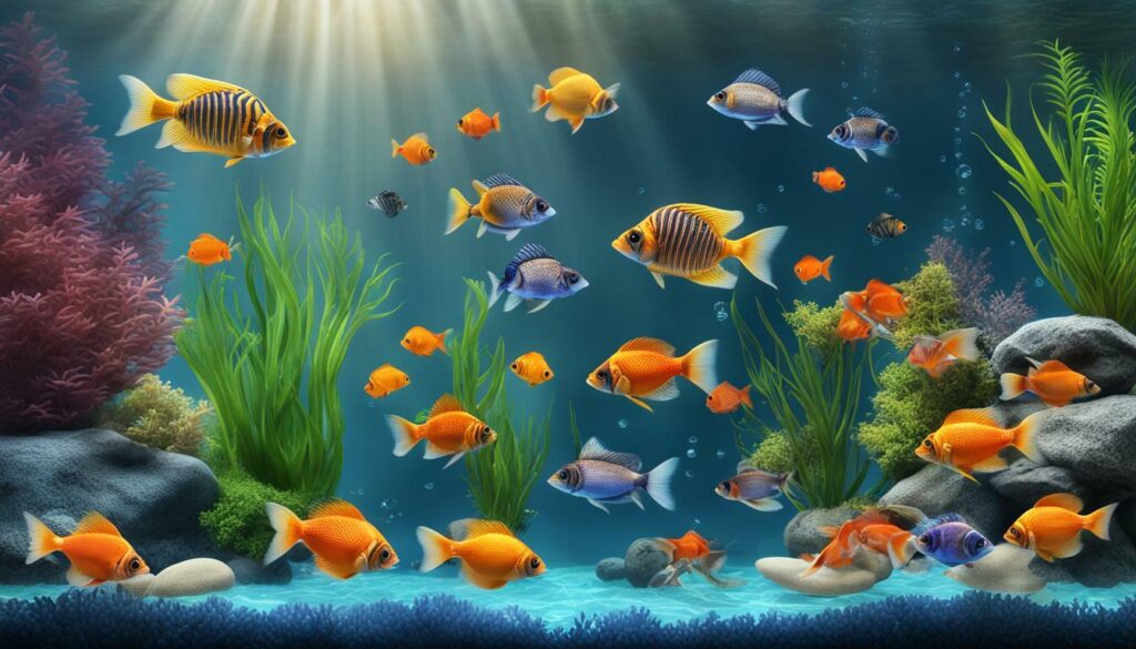 aquarium fish in clear water