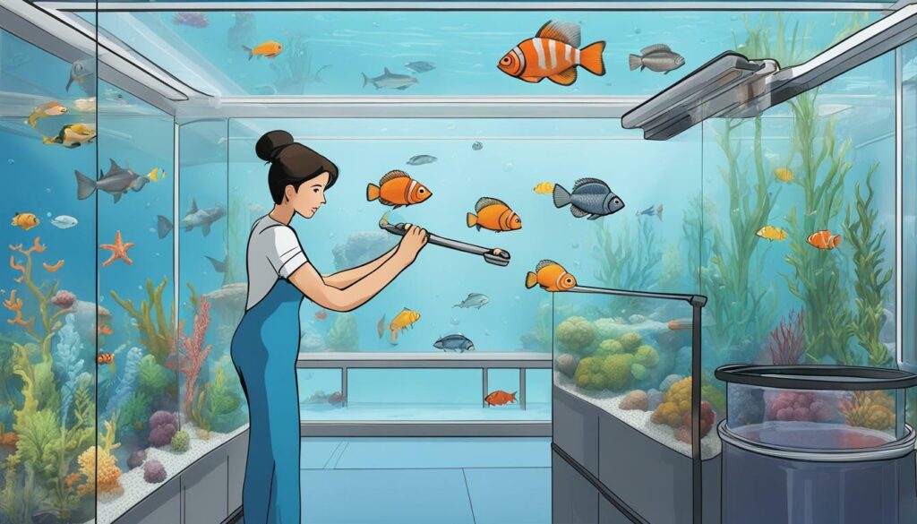 cleaning aquarium