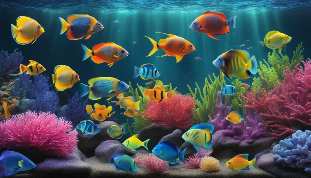 colorful aquarium fish