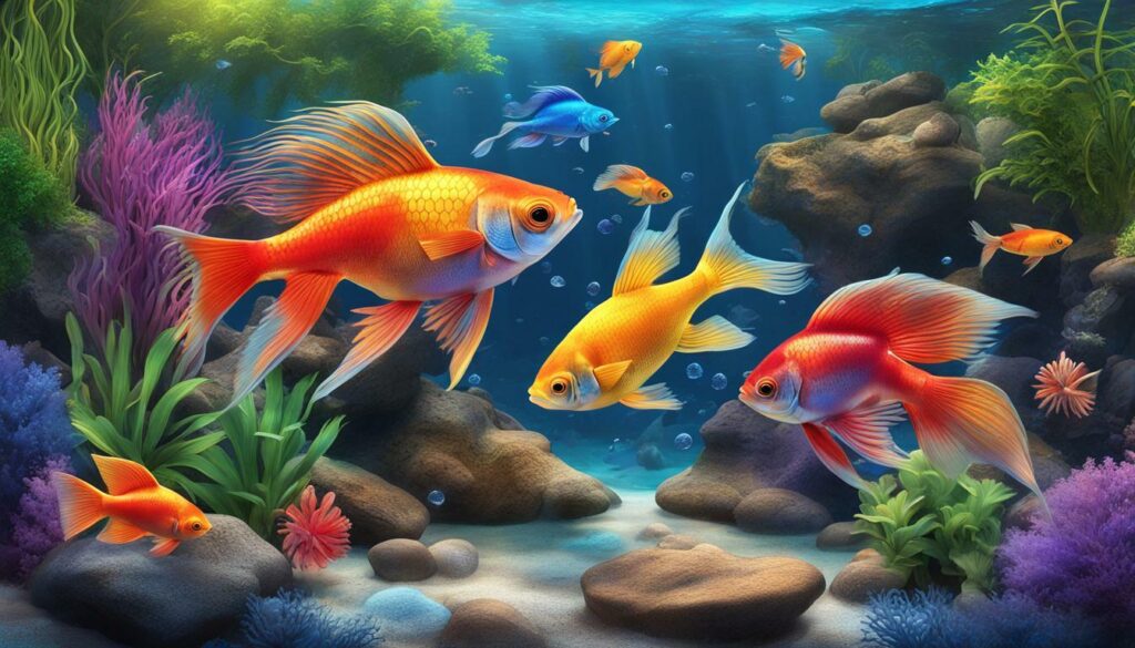 colorful aquarium fish jumpers