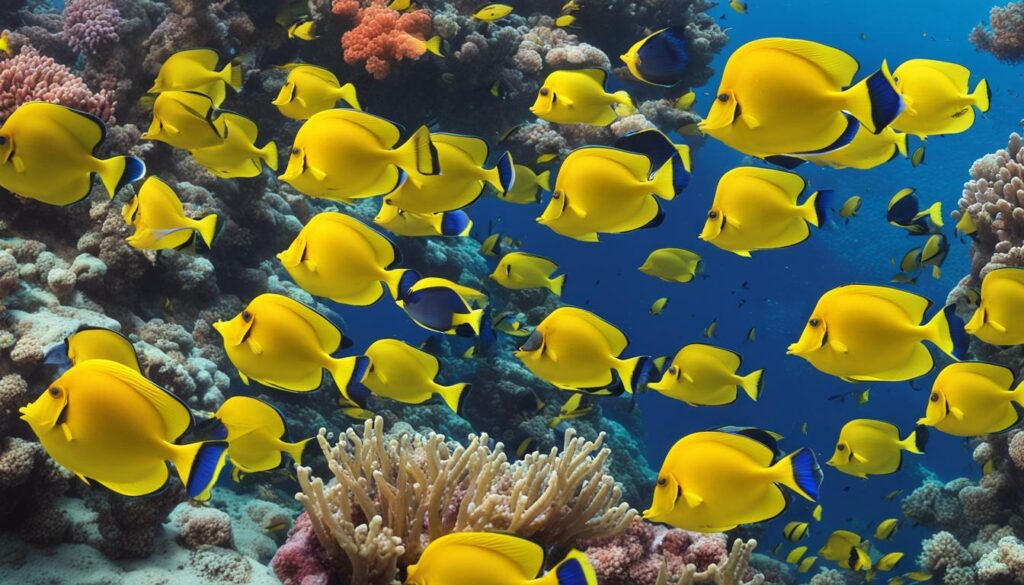 vibrant yellow fish for aquarium